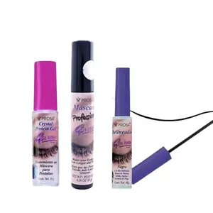 Prosa Set of 3 Includes Profesional Mascara, Black Eyeliner, and Crystal Protein Gel Eyelashes Mask Treatment
