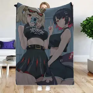 Anime-Themed Flannel Fleece t - Soft, Warm, and Reusable Throw for Sofa, Office, Bed, Camping, Travel - Versatile Gift, Travel