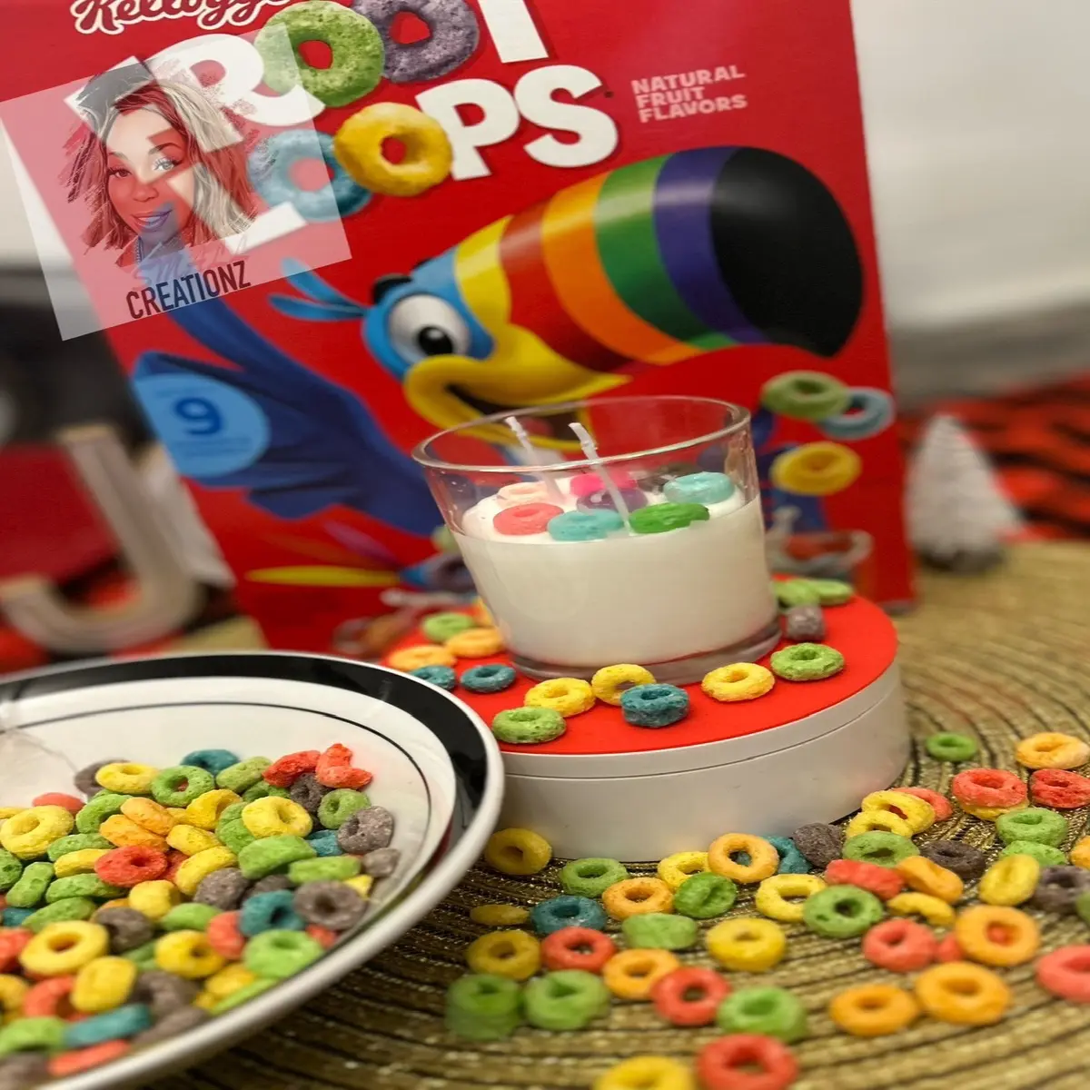 Froot loop custom candle