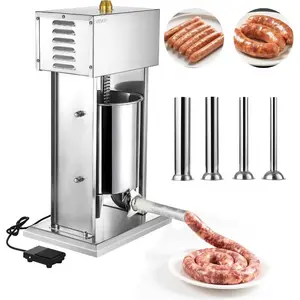 VEVOR Electric Sausage Stuffer, 33 LBS/ 15 L Vertical Meat Stuffer, Stepless Speed Control and Foot Pedal, Stainless Steel Heavy Duty Sausage Filler with 4 Stuffing Tubes, for Commercial Home UseVEVOR Super Brand Day
