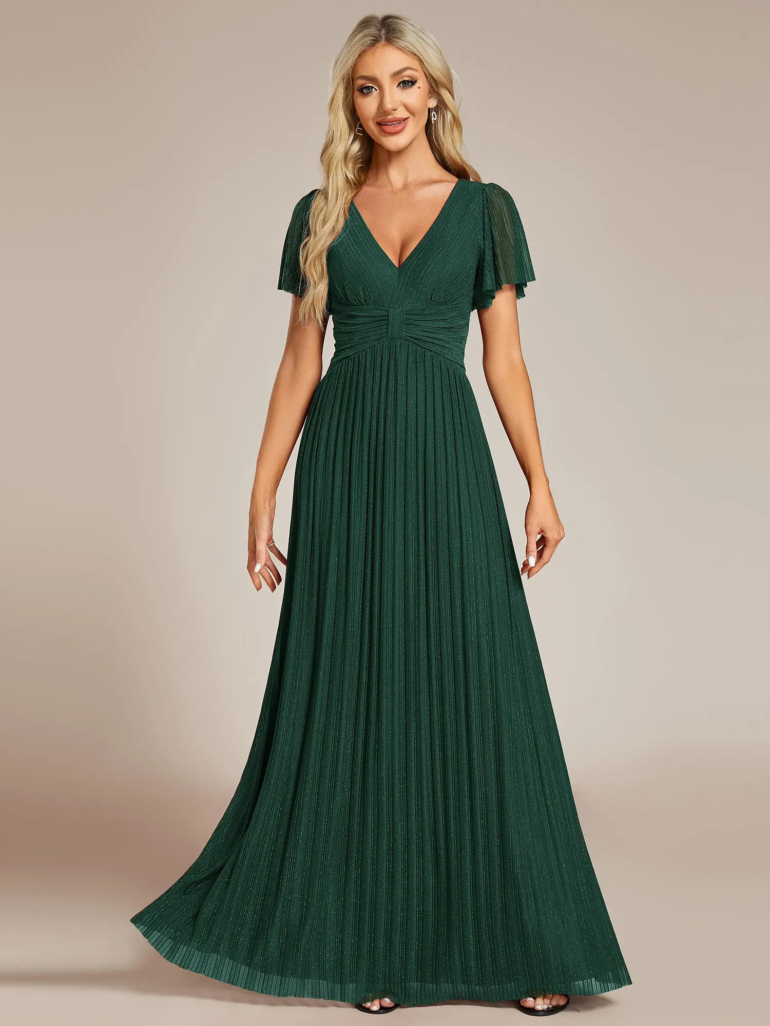 Ever-Pretty 2026 Spring Evening dress, V-Neck Glittery Short Sleeves Formal Evening Dress with Empire Waist 11961 dress Spring dress Ever-Pretty 2026 Spring Evening dress, V-Neck Glittery Short Sleeves Formal Evening Dress with Empire Waist 11961 dress Spring dress