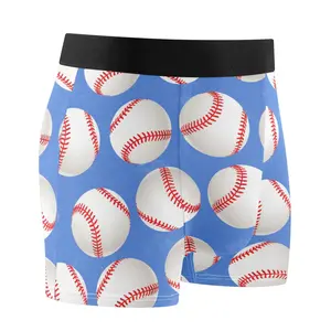 Men's Underwear Boxer Briefs Baseball Balls Blue Underwear