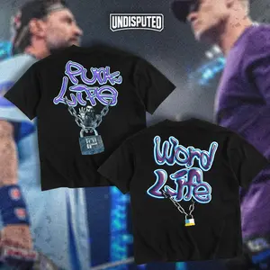 UNDISPUTED CM Punk & John Cena "Word Life Collection" Heavy Cotton T-shirt - Iconic Feud Retro Fan Apparel - Classic Pump Cover Oversized Gift - DTG Printed