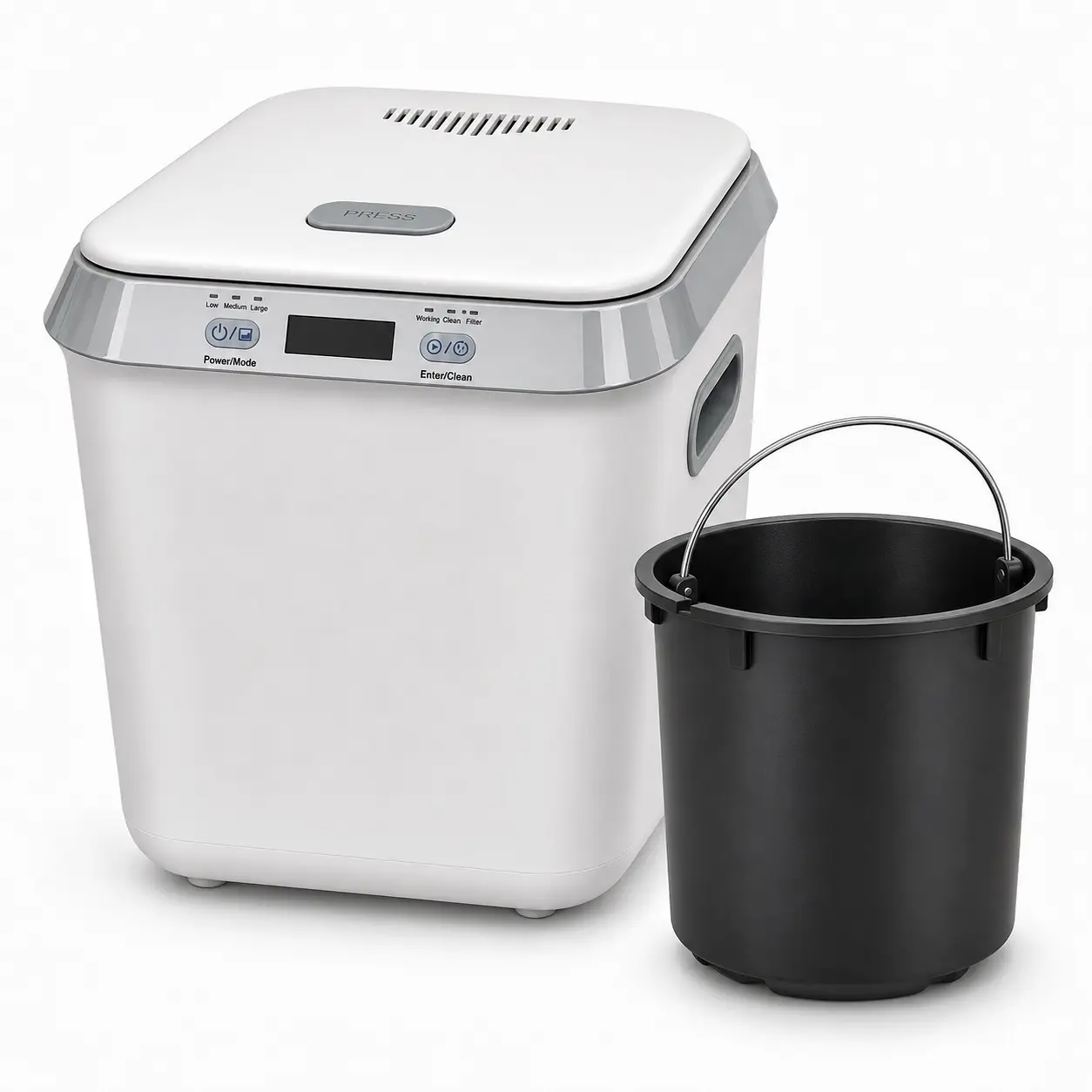 2.5L Electric Composter for Kitchen, Smart Compost Bin for Countertop, Auto-Cleaning/Odor-Free/LED Display, Turn Kitchen Waste to Dry Compost Fertilizer, Indoor/Outdoor Compost Machine