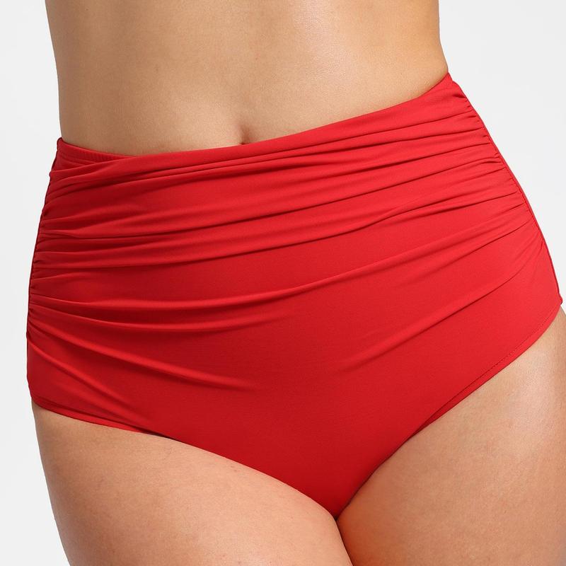 Popilush Ruched High-Waist Shapewear Bikini Set