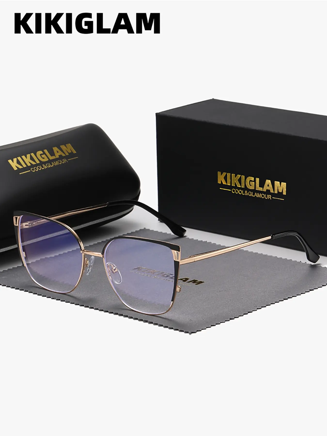 KIKIGLAM 1 Piece Unisex Full Frame Plano Glasses，Anti Blue Light Butterfly Frame Frame Plano Glasses，Petite Frame Shape