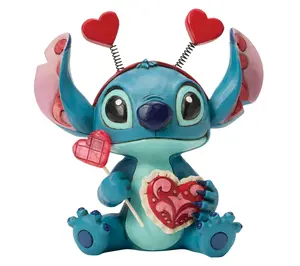 Jim Shore Disney Traditions Stitch Valentines Figurine 5in H