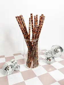 Leopard Iced Coffee Straws (20 Pack) – 9" Reusable Straws | Coffee Bar Accessories | Dirty Soda Straws