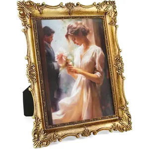8x10  Picture Frames,Ornate   Frames with Glass Front,Photo Display,Tabletop Wall Hanging, Ideas,Glod