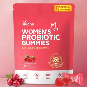 VivoNu Probiotics for Women, Women Probiotic Gummies, 500 Million CFUs, Fiber | Feminine Balance Gummies for Healthy Odour, Digestive Support and Gut Health + Vitamin C for Immune Support - 60 Gummies