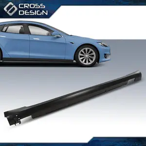 CROSSDESIGN Fit For 2012-2021 Tesla Model S Right Side Skirt Rocker Panel Textured Black