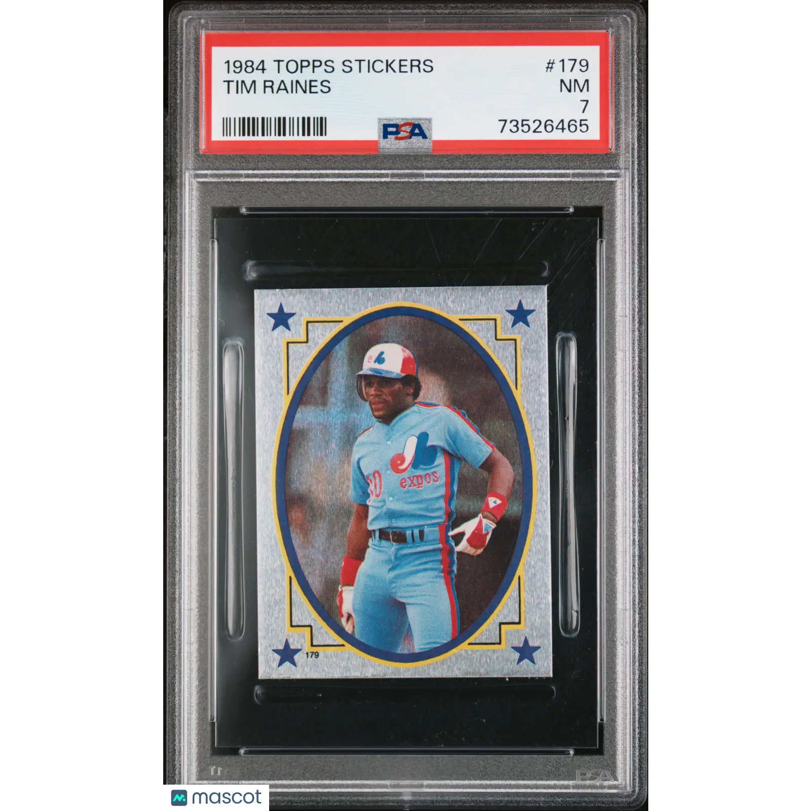 Tim Raines PSA 1984 Topps Stickers Baseball #179 7 73526465