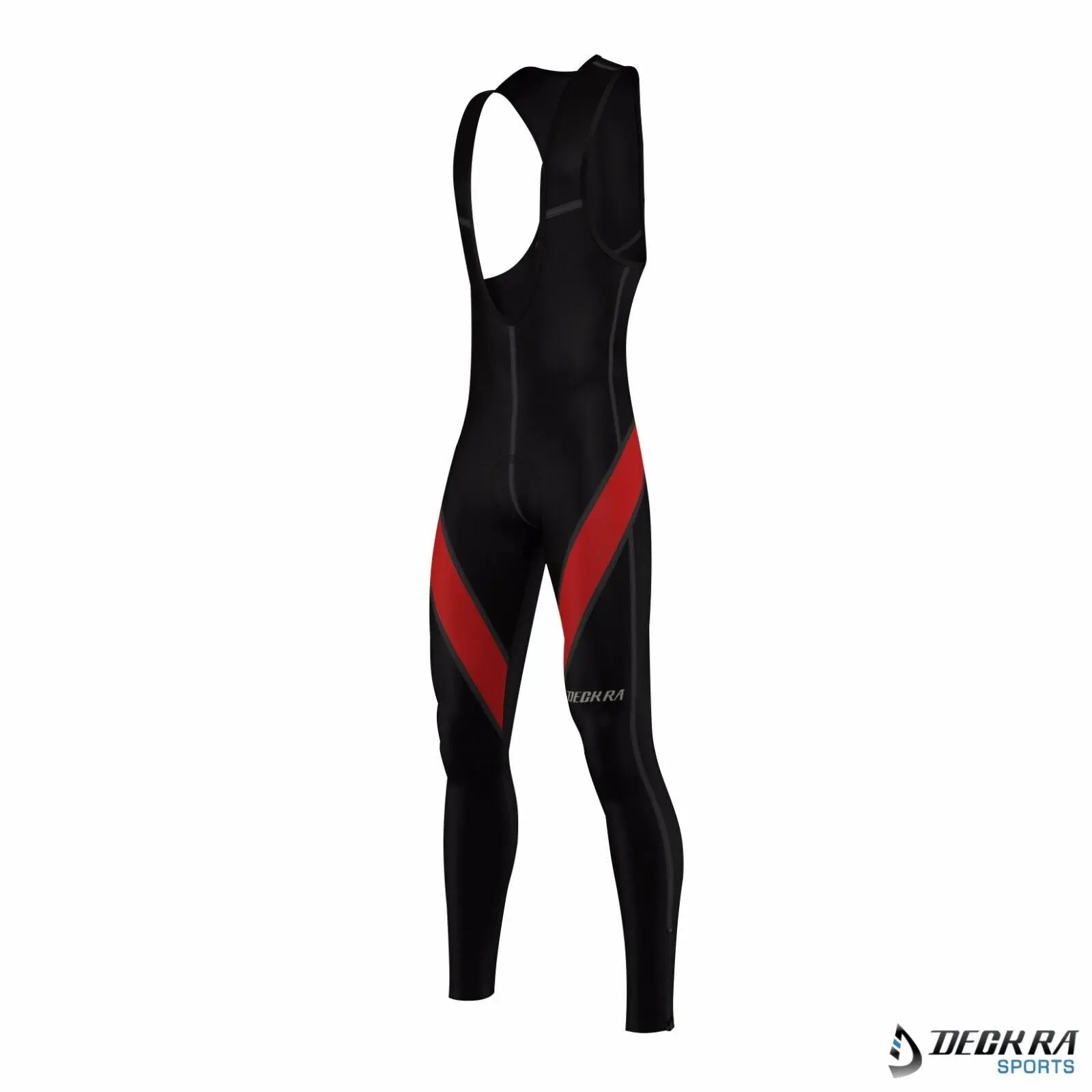 Deckra Men's Thermal Padded Cycling Bib Tights, Roubaix Polyester Spandex Fabric for Winter Biking with Ankle Zip, Size XXL, Male, Flat Lock Stitch