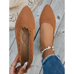 Solid Color Ballet Flats, Slip On Flats, Casual Comfortable Flat Shoes for Daily Wear, Lightweight Breathable Shoes for Women & Girls, Soft Sole Flats