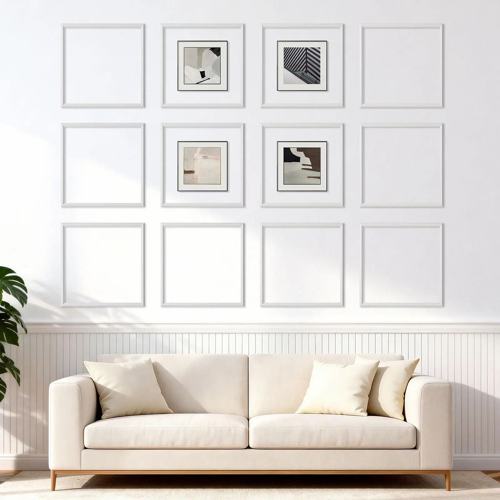 VEVOR Wall Molding 12 Pack, 20 x 20 in Wainscoting Panels Kit, Lightweight Paintable Polystyrene, Easy to Install, Waterproof Accent Wall Trim for Interior Décor Living Room, Bedroom, Home, White#BackToSchool