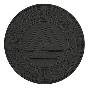 Viking Odin Valknut Norse Patch [3.0 X 3.0 -PVC Rubber -Hook Fastener Backing -VK8]