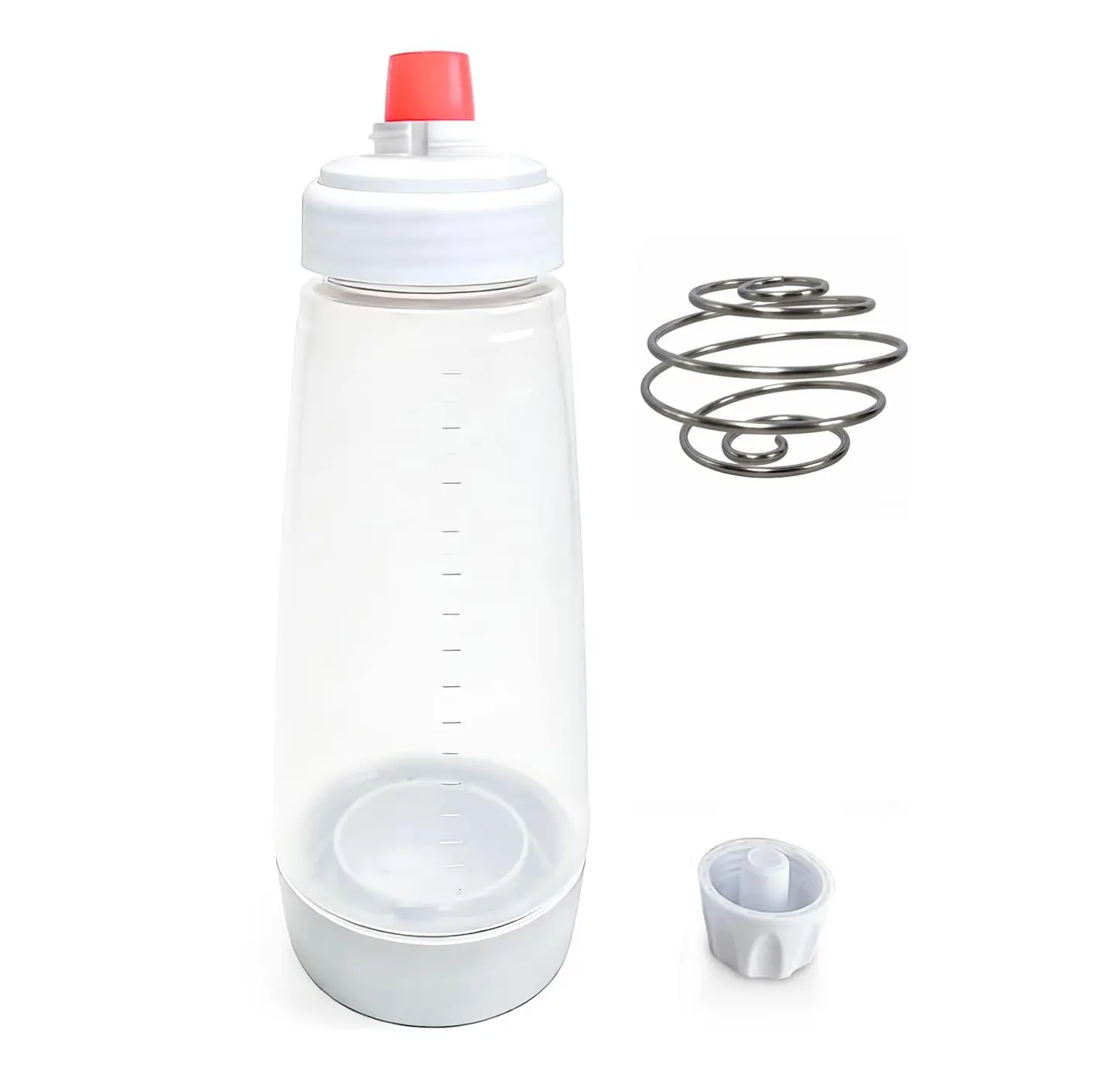 Pancake Batter Dispenser Bottle with Blender Ball, Reusable Mixing Squeeze Container with Easy Pour Spout, Kitchen Baking Tool for Pancakes Waffles Muffins Cupcakes, Portable Batter Mixer Bottle with Measurement Scale for Home Cooking Canister Organiser