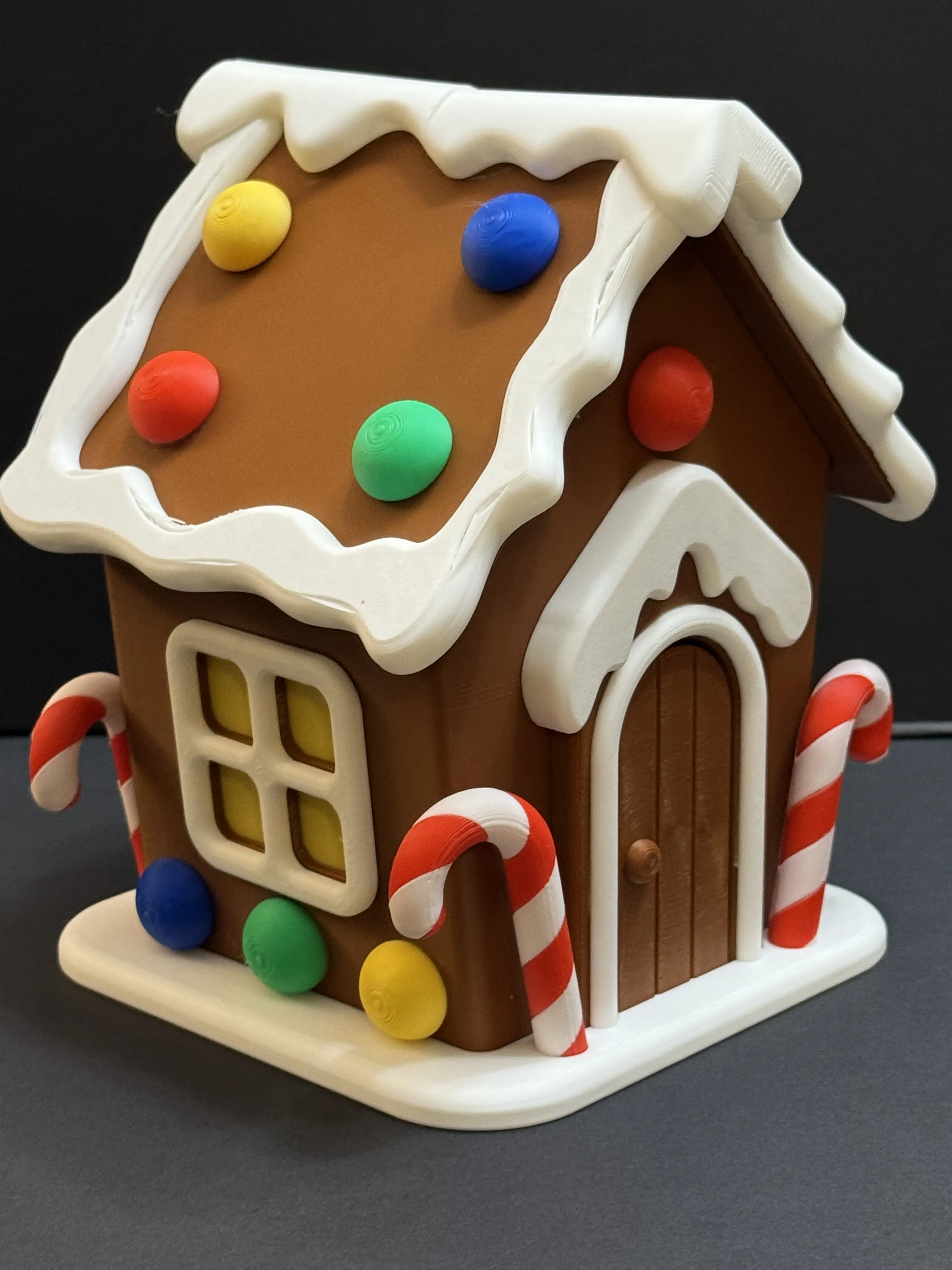 Gingerbread Cottage with Light and Dark Variations, $35.99, Festive Design, Perfect for Holiday Decorations