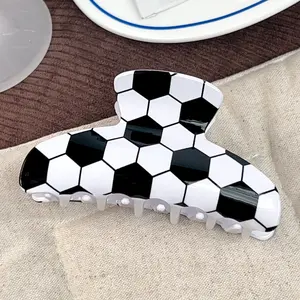 2026 World C*P Football Hair Claw Clips For Women Luxury Fashion Hair Accessories Strong Hold Jaw Clips Perfect For Thick Hair Updo Styling Football Theme Non Slip Hair Claw Popular Sports Fan Gift For Game Day