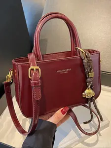 Women's Elegant Solid Color Handbag, Fashionable Retro Simple Crossbody Bag for Daily Used, Casual Trendy Versatile High-quality Daily Commuting Bag, Commuter Purse, Casual Crossbody Bags