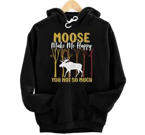 Personalized Funny Moose Lover Vintage Moose Pullover Hoodie