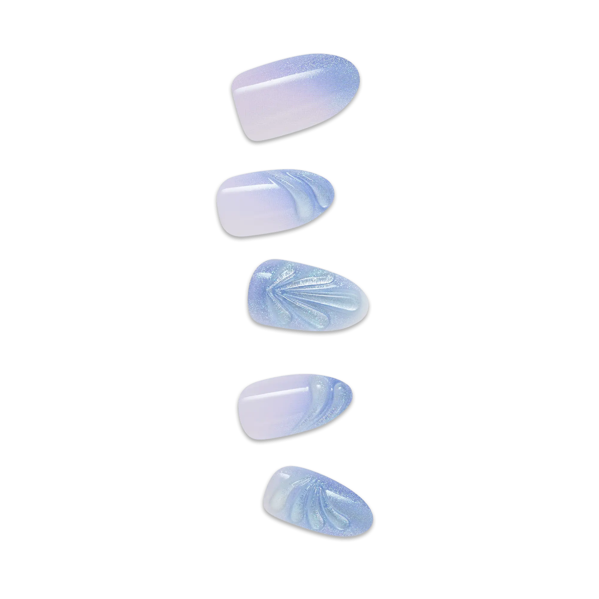 Impress Design No Glue Fake Press On Nails - Ciel | Design, Blue, Medium, Almond, Manicure