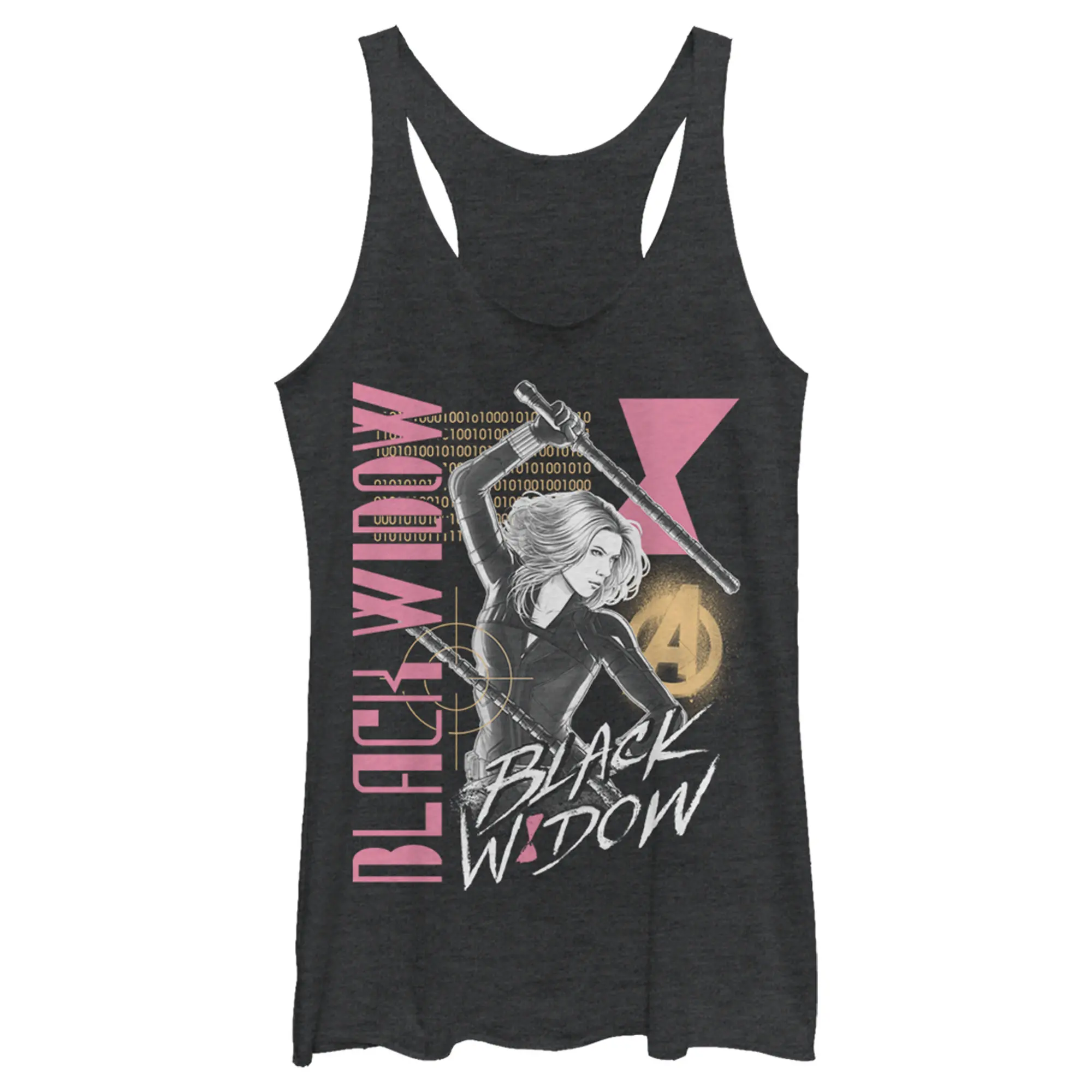 Women's Marvel Black Widow Binary Code Racerback Tank Top