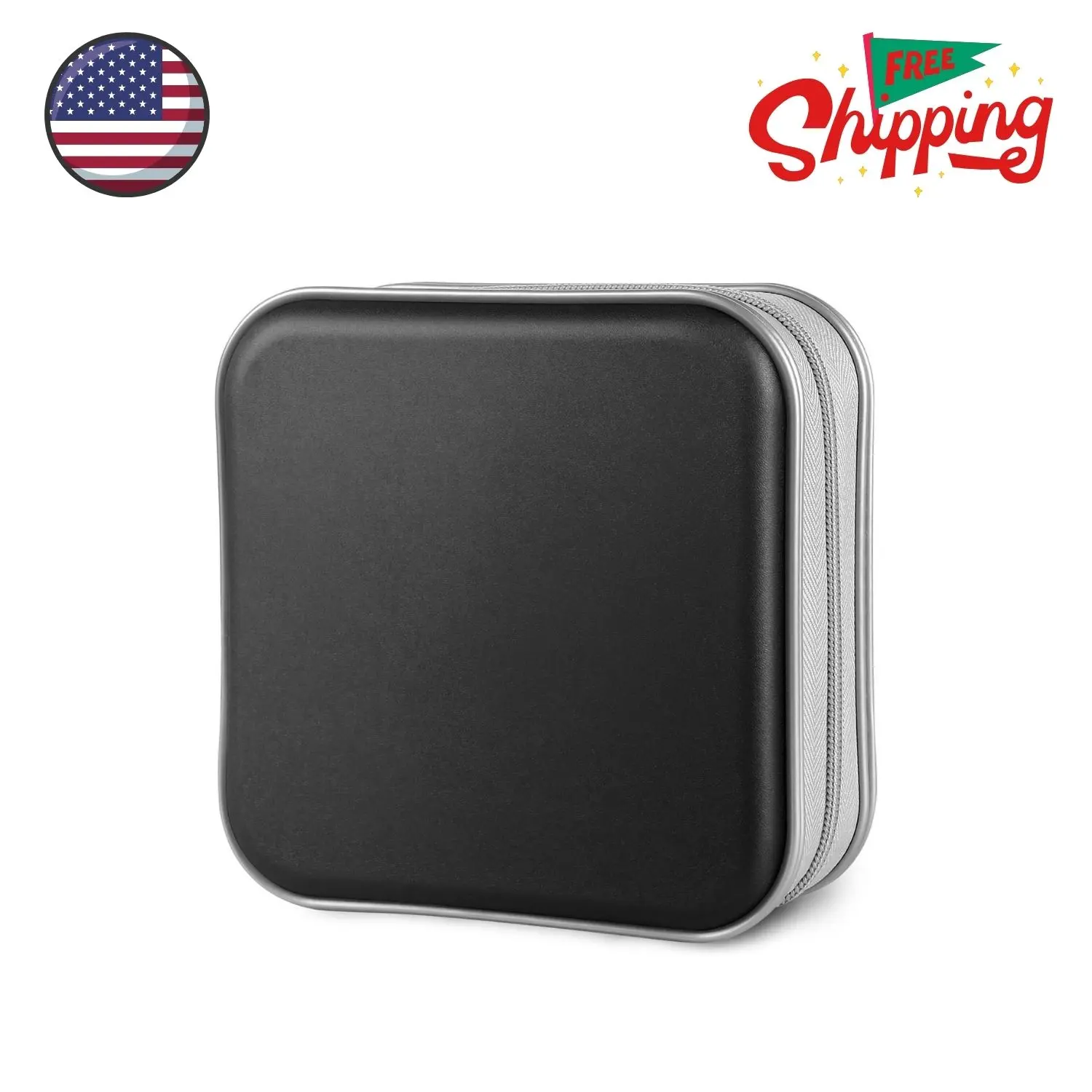 Case, 40 Capacity CD/DVD Case Holders Wallet Hard Plastic