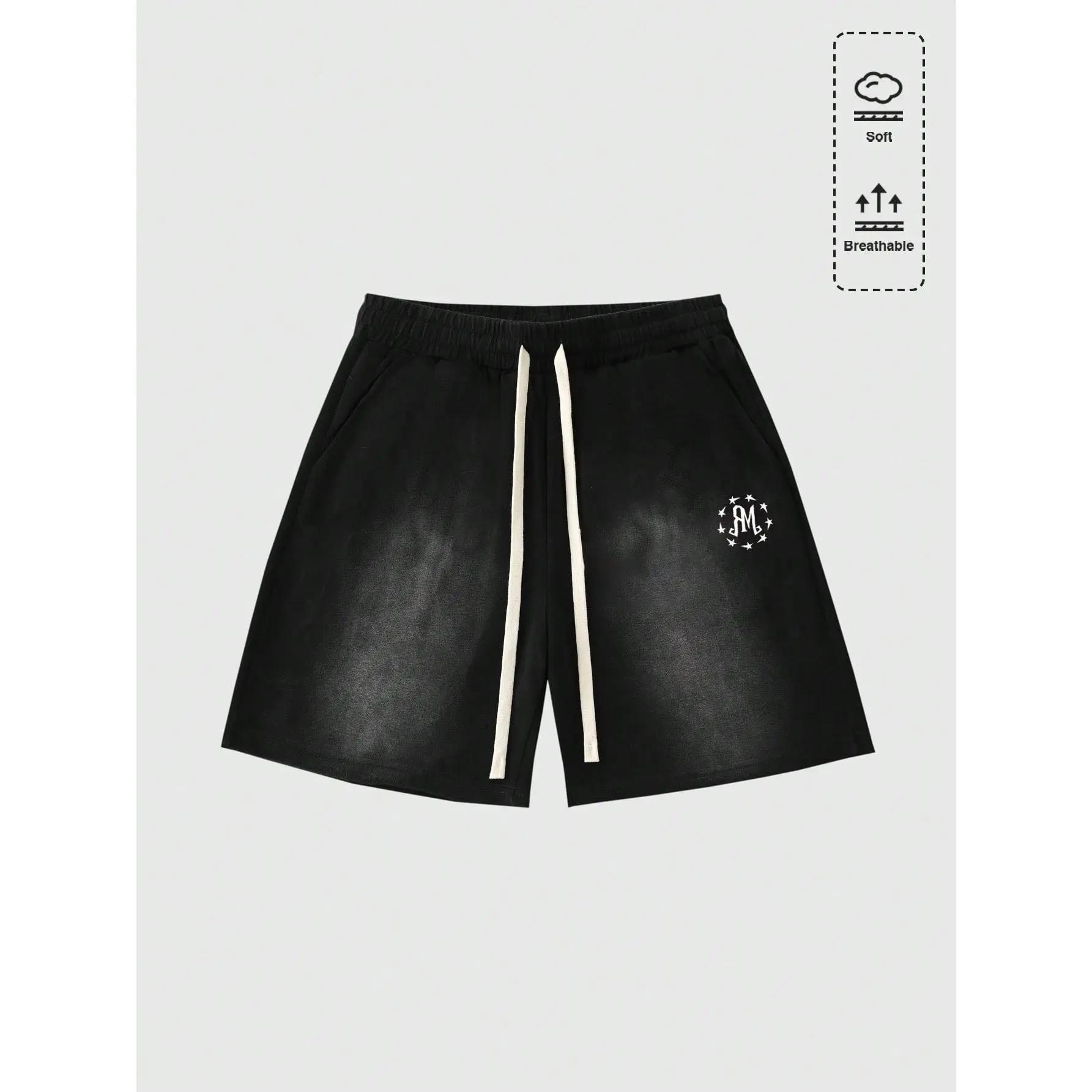 Men's Distressed Washed Printed Casual Shorts Summer Streetwear Going Out Outfits