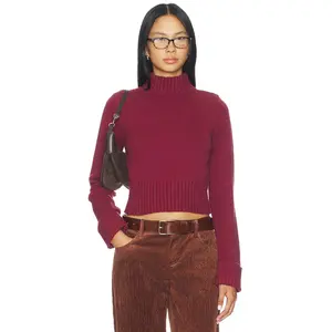Frankies Bikinis Laurel Cloud Knit Turtleneck Sweater in Rosewood