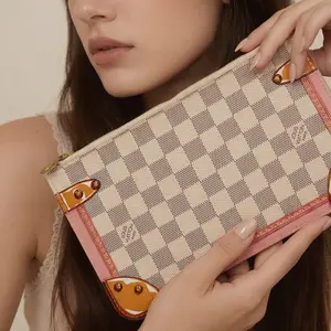 Pre-owned Louis Vuitton Canvas Small Leather Goods Azur Neverfull GM Pochette