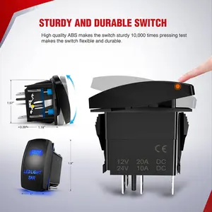 Wiring Harness Kit - 2-Lead Light Bar Accessory with 12V Control, 5-Pin Rocker Switch, Power Relay, Blade Fuse, Waterproof Cap for Trucks Vehicle
