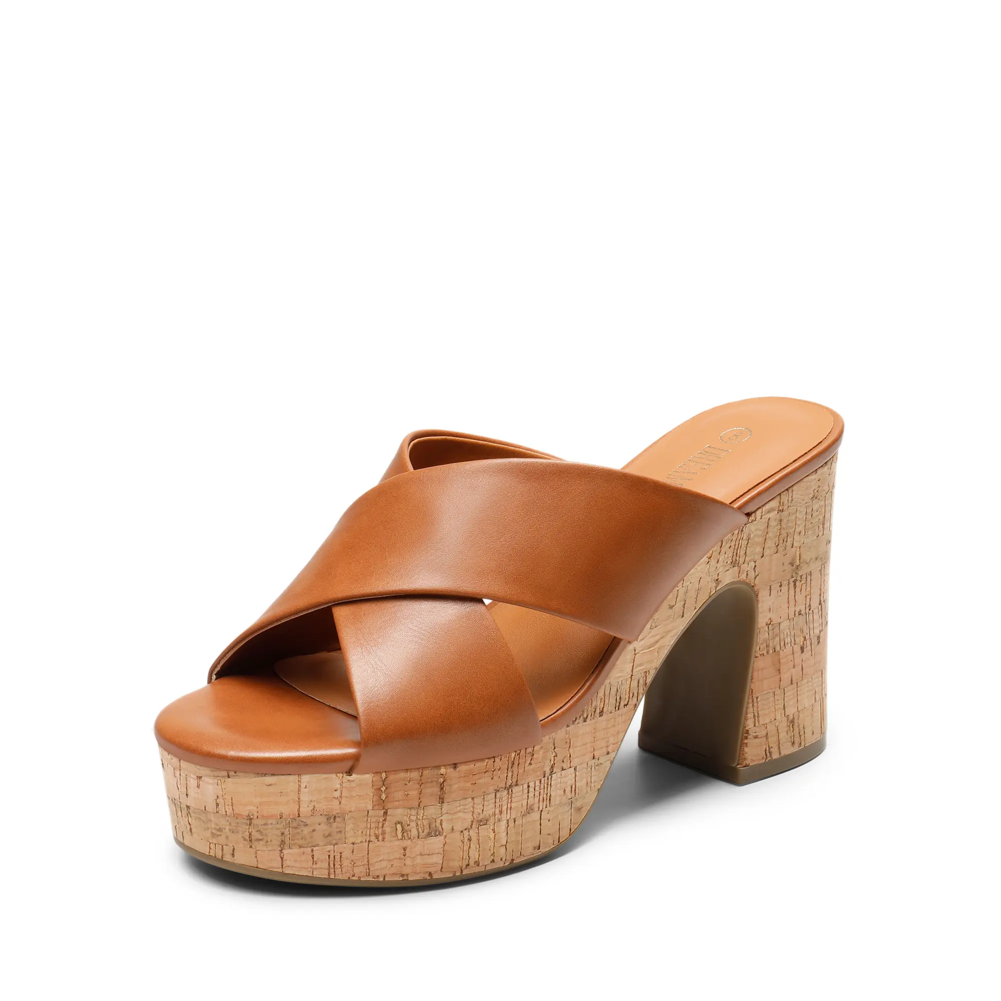 Dream Pairs Women's Minimalist Criss Cross Wedge Sandals, Chunky Platform Block Heel Shoes for Casual Summer Walking, Walking Shoes, Soft, Wedges, Heeled, Comfortable Heels, Polyurethane, Open Toe, Statement Shoes