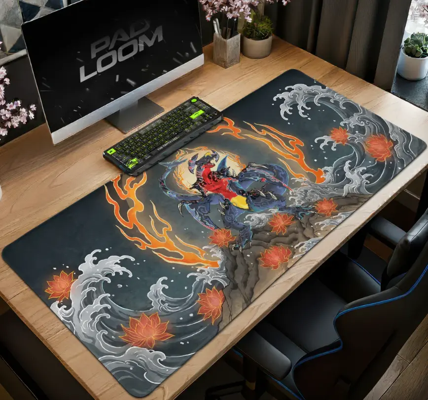 Garchomp Ukiyo Wave Mouse Pad - Desk Mat