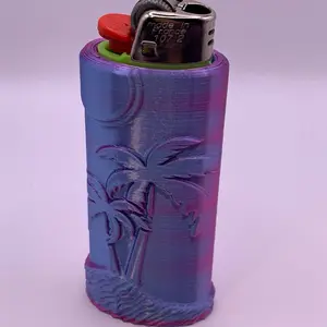 Beach Themed Bic Lighter Case/Palm Tree/Sunset/Fits Standard Bic Lighters/Multiple Colors/3d Printed/Refillable!