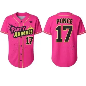 PartyAnimals #17 Baseball Jersey 3DVintage Streetwear Baseball Jersey - Casual Baseball Jersey Outfits - Unisex -  Trendy Baseball Jerseys