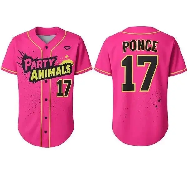 PartyAnimals #17 Baseball Jersey 3DVintage Streetwear Baseball Jersey - Casual Baseball Jersey Outfits - Unisex -  Trendy Baseball Jerseys