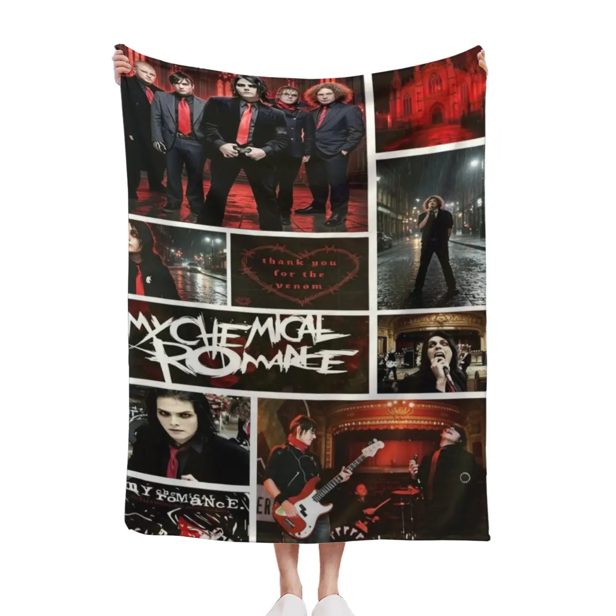 Black and red contrast vintage film filter. The comic-style layout has rich layers, suitable for Gothic girl's room, dark boy's bedroom, and rock-themed collection corner. It creates a retro atmosphere for taking photos. 30x40 40x50 50x60 60x80inch
