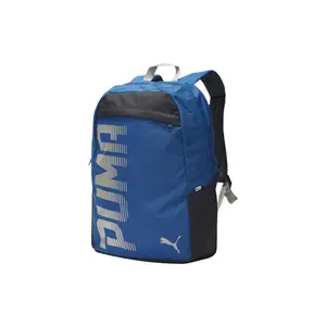 PUMA Unisex Backpack with Zipper Closure and Letter Print in Bright Blue