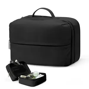 Mexs Travel Cosmetic Bag 5.5L Women Portable Makeup Case Organizer Wide-open Toiletry Pouch for Cosmetics Toiletries