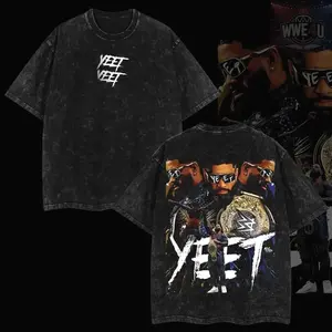 Retro Edition Jey Uso Yeet Uuusssooo - WWE4U Wash Tee Clothes Vintage  Cotton Menswear Soft T-Shirt Top graphic unisex Fabric Seamless GSR
