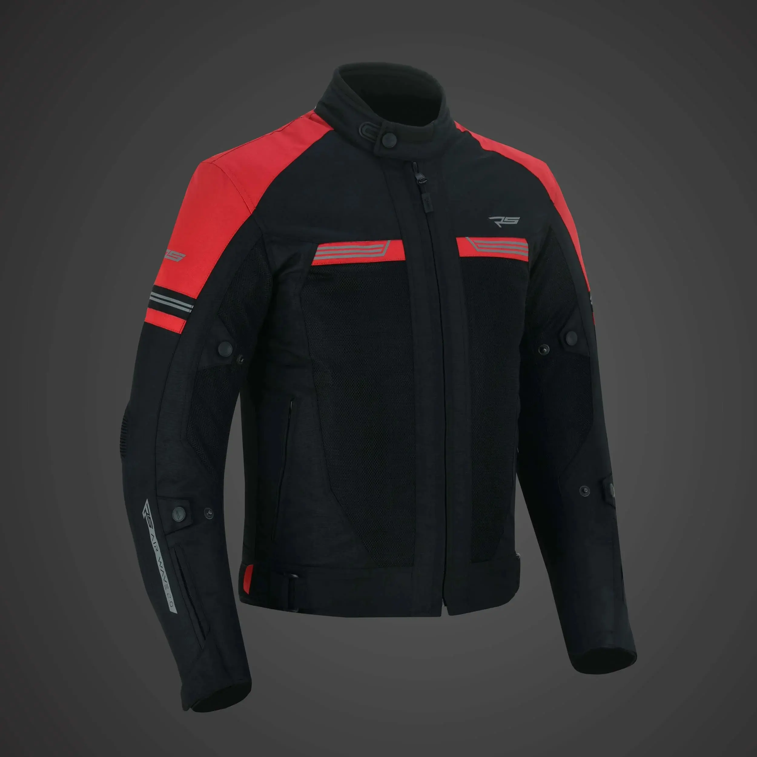 Air Wave 2.0 Men's Waterproof Summer Mesh Motorcycle Textile Jacket CE Armored Breathable Riding Gear for Touring Adventures