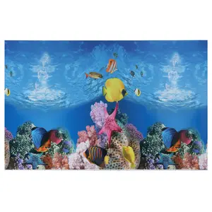 VOCOSTE 48.03"x31.50", Aquarium Background Poster, Double-sided Aquarium Fish Tank Background Decor Sticker