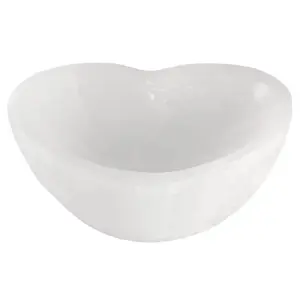 Selenite Heart Trinket Holder Display Container Display Riser