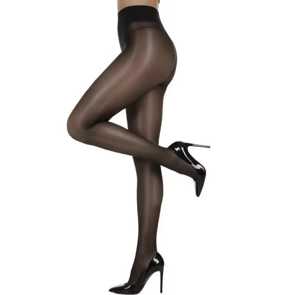 Women's Silk Horse Oil Lightweight Lacy Sexy Shining Plus Size Tights - All-Season Thin 1-Piece Comfort Water-Light Stockings for Bridal Festival Events