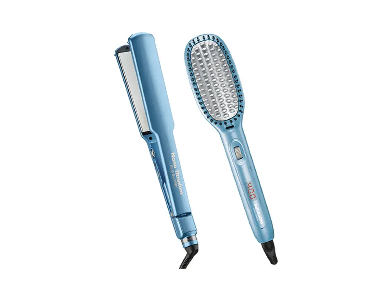 BABYLISS PRO Nano Titanium 1.5" Ultra Thin Flat Iron & Thermal Paddle Brush