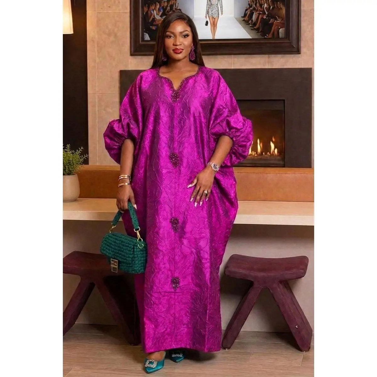 Adeola Luxe Boubou | Magenta