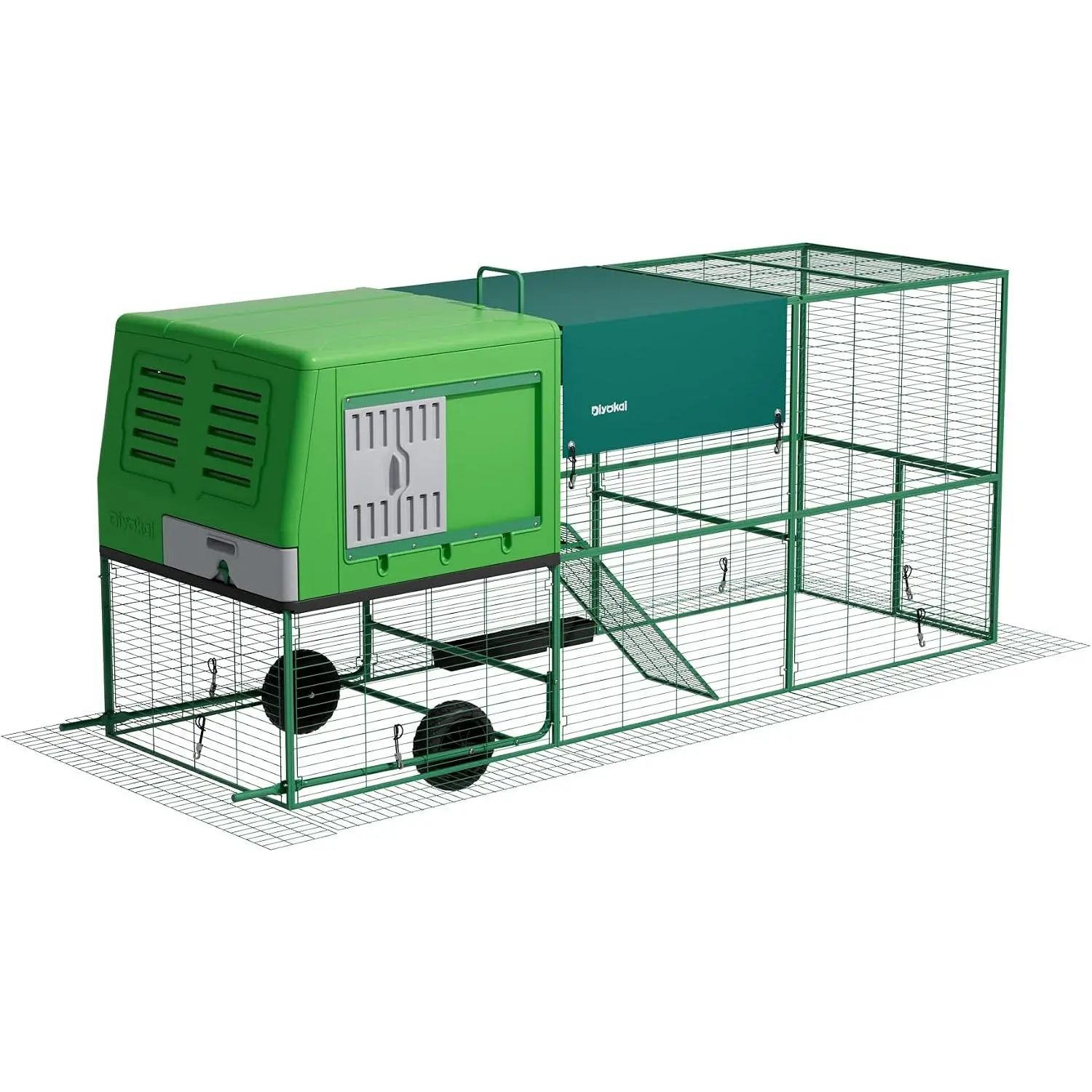 Durable Tall Plastic Large Chicken Coop with Run Outdoor - Easy Assembly Ajustable Portable Chicken House with Insulated Besting Boxes, Waterproof Cover, Clean Drawer, Mobile Wheels (Extend)