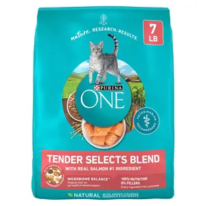 Purina ONE Natural Dry Cat Food, Tender Selects Blend With Real Salmon - 7 lb. Bag