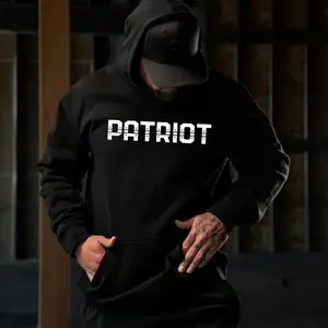 PATRIOT Military Style Hoodie T-Shirt Sweatshirt – Proud American Gift for Dad, Husband & Veterans